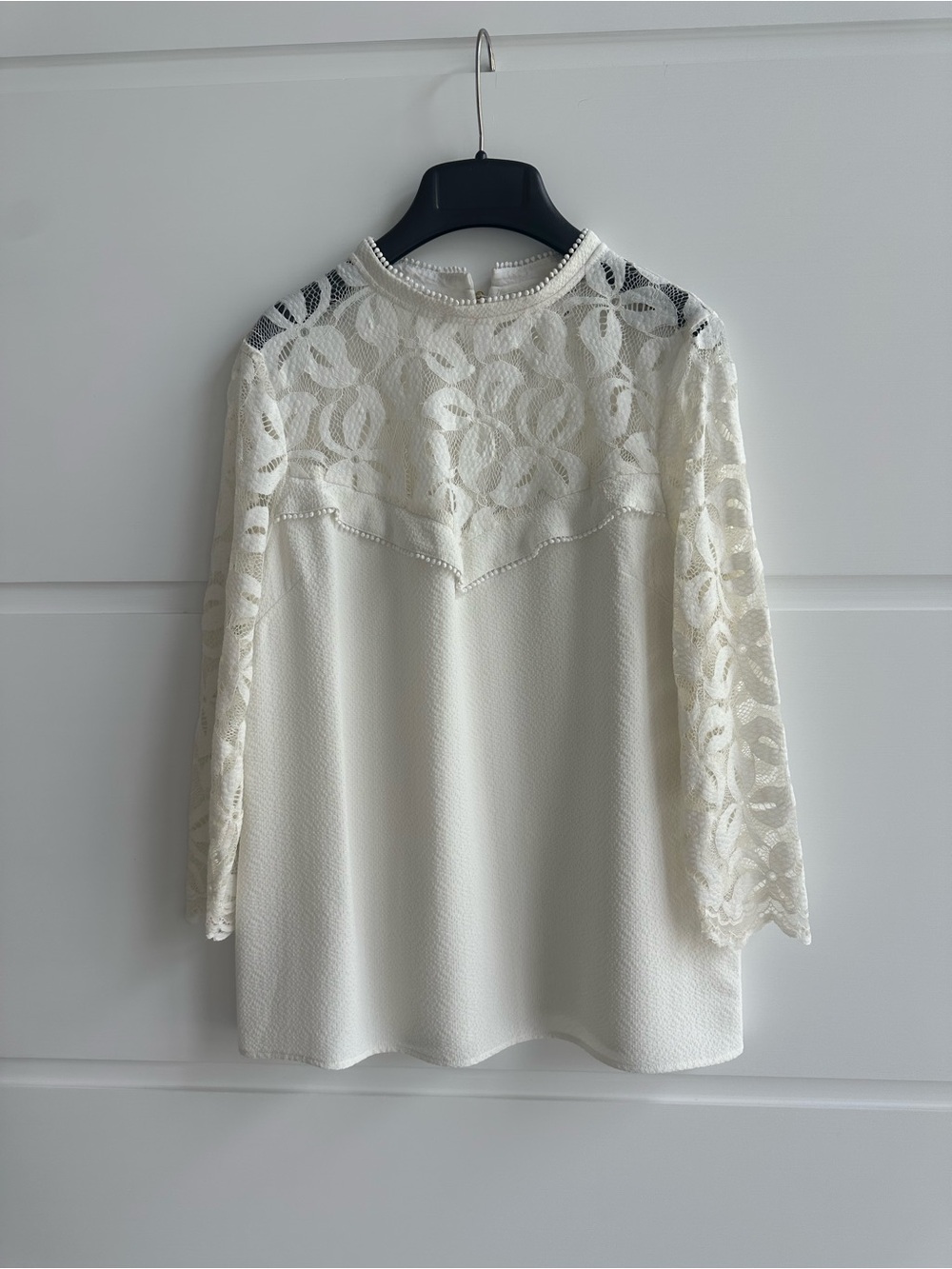 Sezane Cream Lace Blouse